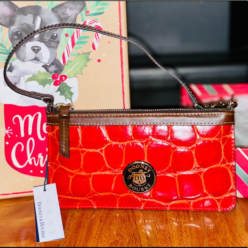 Dooney & Bourke Croc Embossed Leather Clutch